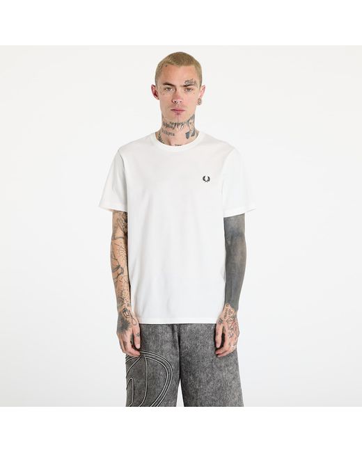 Fred Perry White Crew Neck Tee Snow for men