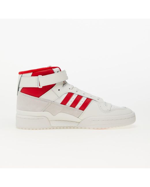 Adidas Originals Red Adidas Forum Mid Cloud White/ Better Scarlet/ Cloud White for men