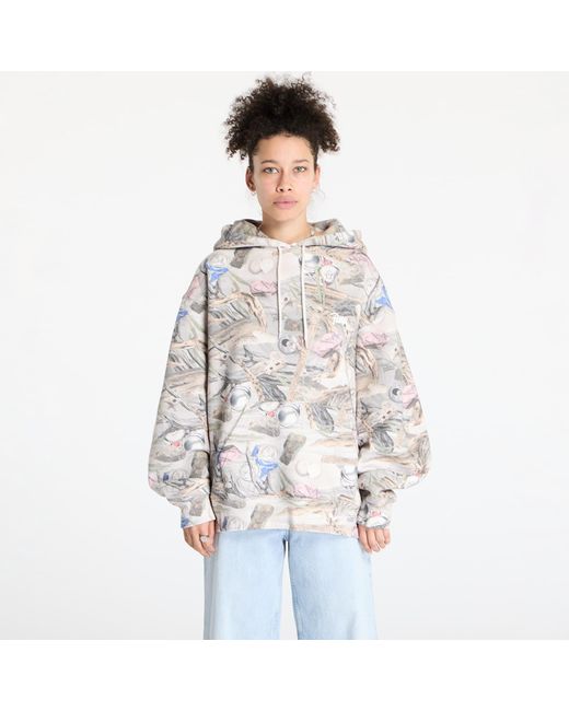 Felpa Beach Print Boxy Hooded Sweater di PATTA in White