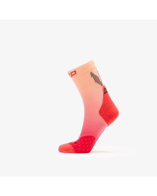 Cep Red Mid Cut Gradient Socks/ Marigold Fade