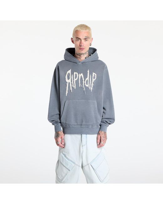 Felpa Insano Distressed Hoodie di RIPNDIP in Blue da Uomo