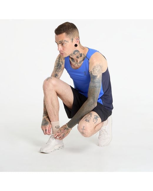 On Shoes Performance Tank in het Blue voor heren