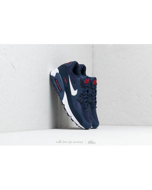 Nike Blue Air Max 90 Essential Midnight Navy/ White-university Red for men