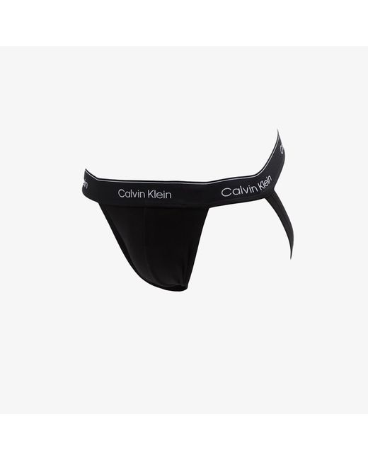 Calvin Klein Black Cotton Stretch Low Rise Jock Strap 3-pack for men