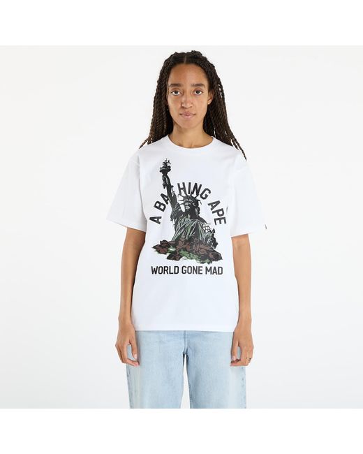 T-shirt statue of liberty tee unisex xl A Bathing Ape en coloris White