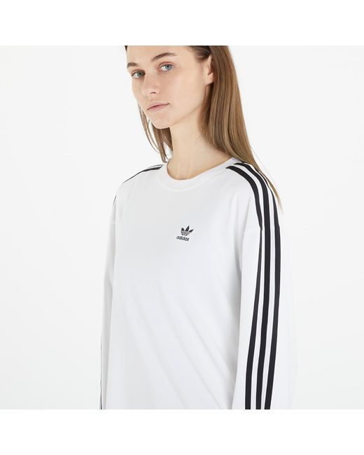 Adidas Originals White Adidas 3 Stripes Longsleeve T-Shirt