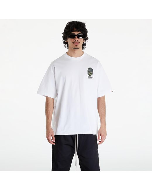A Bathing Ape White Camo Stone Ape Head Relaxed Fit Tee for men