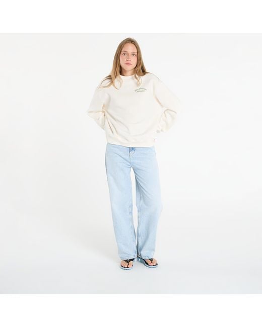 New Balance White Sweatshirt Linear Heritage Fleece Crew