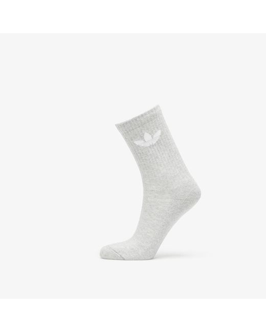 Adidas Originals Adidas Trefoil Cushion Crew Sock 3-pack White/ Medium Grey Heather/ Black