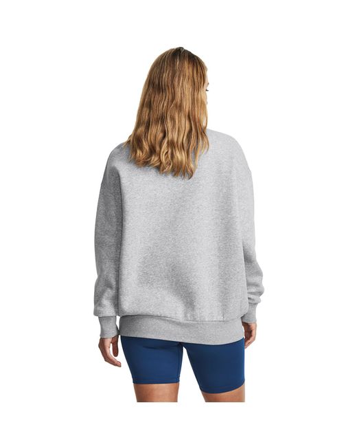 Under Armour Gray Icon Fleece Oversized Crew Mod Light Heather