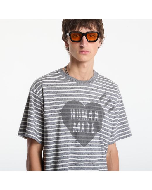 Human Made T-Shirt Heart Striped T-Shirt in het Gray