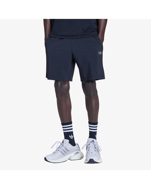 Adidas Originals Korte Broek Adidas Tech Trefoil Essentials Polyester Shorts in het Blue voor heren
