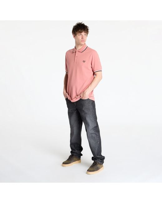 Fred Perry T-Shirt Twin Tipped Shirt Putty/ Ecru in het Red voor heren