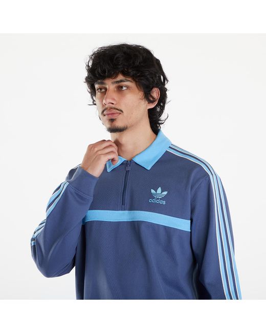 Adidas Originals Blue Adidas Collared Sweatshirt for men