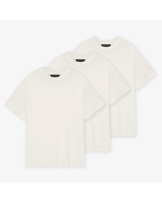 Maglietta Essential Tee 3-Pack di Fear Of God in White da Uomo
