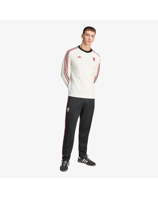 Adidas Originals T-Shirt Adidas Manchester United Originals Long Sleeve T-Shirt in het White voor heren