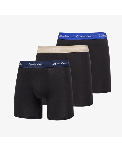 Calvin Klein Cotton Stretch Boxer Brief 3-pack Black/ Shoreline/ Clem/  Travertine Wb in Blue for Men | Lyst