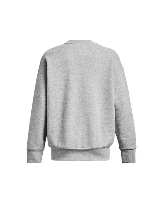 Under Armour Gray Icon Fleece Oversized Crew Mod Light Heather