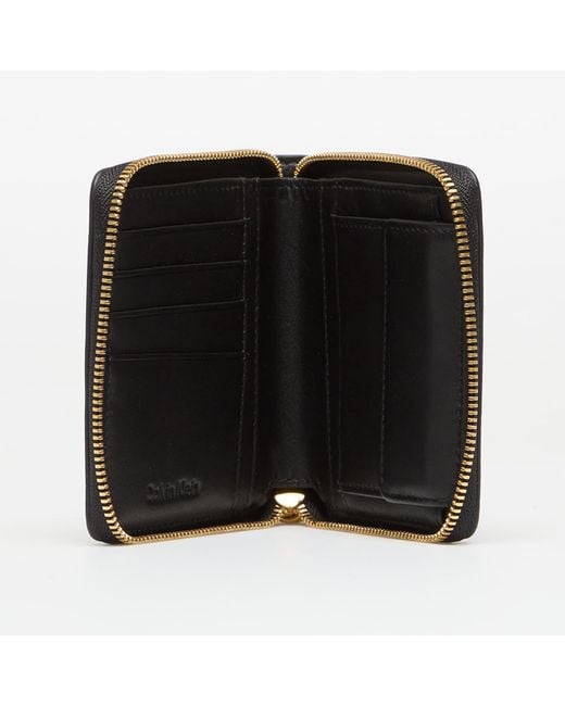 Calvin Klein Portemonnee Hardware Square Zip Around in het Black