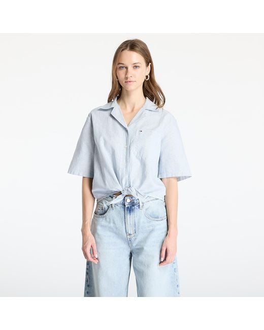 Tommy Hilfiger Blue Hemd Tommy Jeans Crop Linen Shortsleeve Shirt