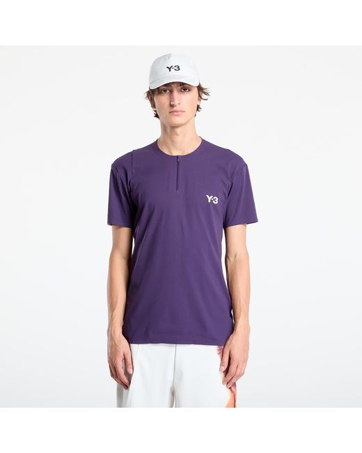 Y-3 T-Shirt Zip Tee in het Purple voor heren