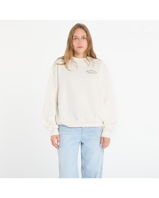 New Balance White Sweatshirt Linear Heritage Fleece Crew