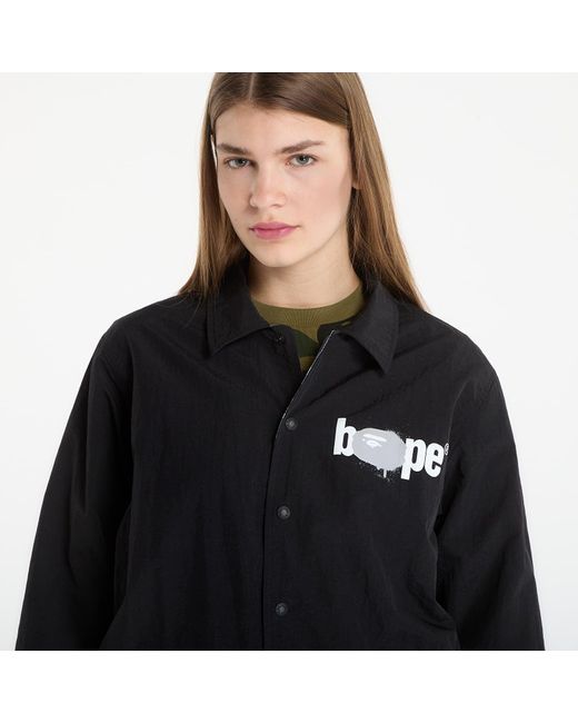 A Bathing Ape Black Jacket Bape Reversible Coach Jacket