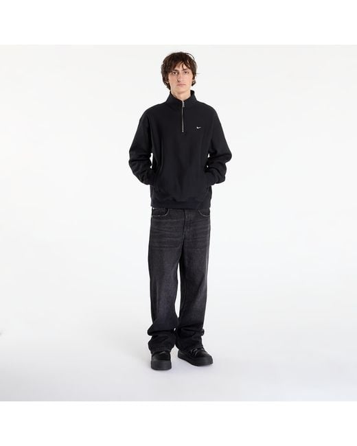 Felpa Solo Swoosh Fleece Quarter-Zip Top di Nike in Black da Uomo