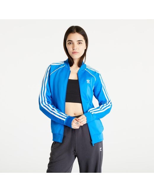 Felpa Sustainability Classic Track Top Bird di Adidas Originals in Blue