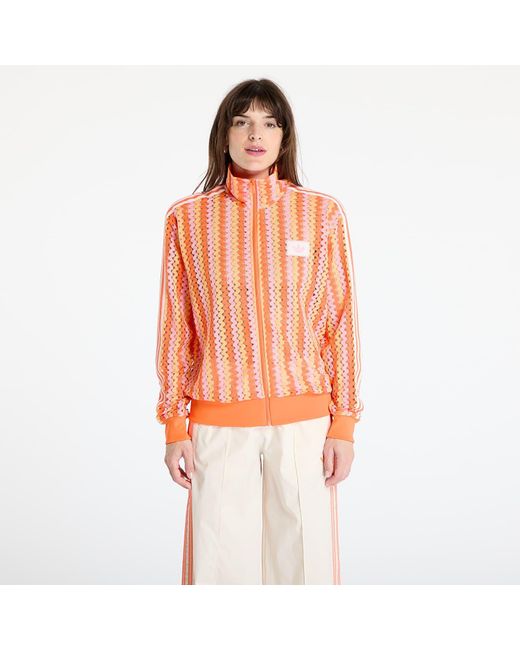 Sweatshirt summer glow firebird track top semi lucid fuchsia/ hazy orange/ semi solar orange s Adidas Originals