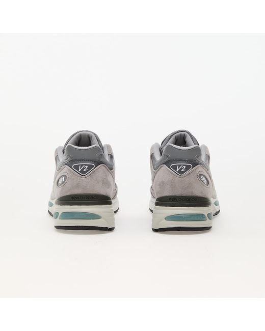 New Balance White 991 Grey