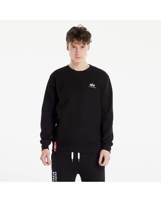 Alpha Industries Black Sweatshirt Basic Sweater Small Logo for men