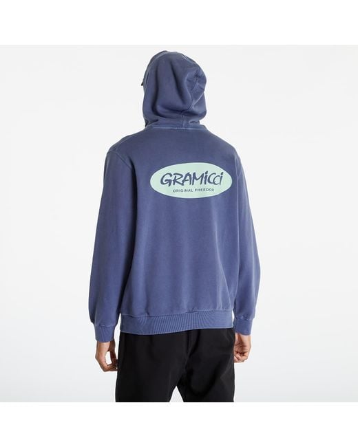 Gramicci Blue Original Freedom Oval Hooded Sweatshirt Unisex Navy Pigment