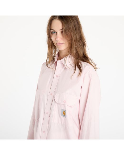 Carhartt Overhemd Longsleeve Irwin Shirt in het Pink