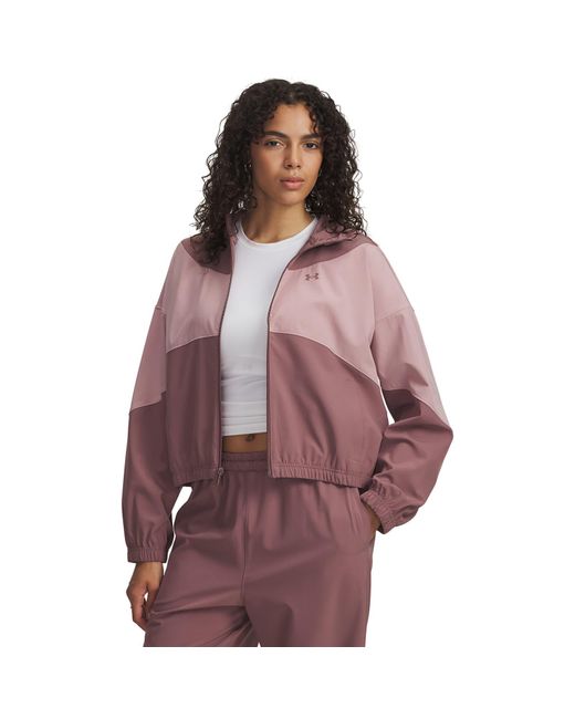 Under Armour Sweatshirt Rival Woven Jacket Hoodie in het Purple