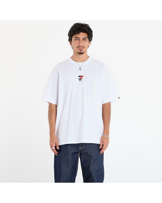 A Bathing Ape White T-Shirt Bape Sta Ape Face Relaxed Fit Tee for men