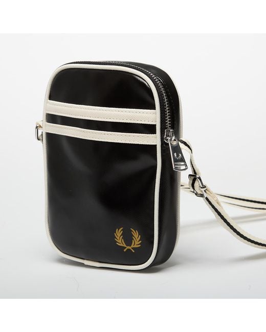 Borsa Classic Small Side Bag/ Ecru di Fred Perry in Black