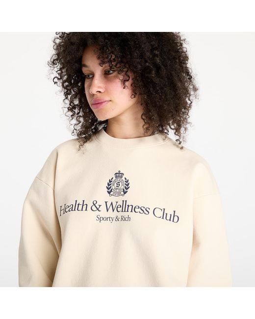 Sporty & Rich Sweatshirt H&W Crest Crewneck in het White