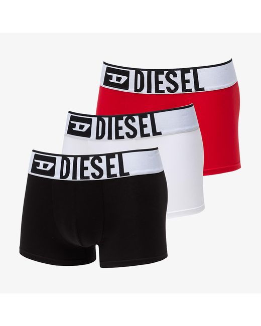 DIESEL Umbx-damienthreepack-xl Logo Boxer 3-pack White/ Red/ Black for men