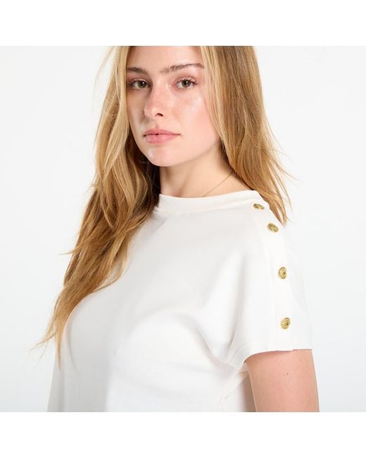Tommy Hilfiger White T-Shirt Button Ss Tee