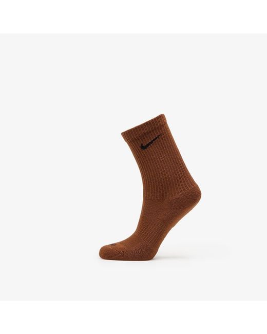 Nike Dri-Fit Everyday Plus Cushioned Training Crew Socks 6-Pack in het Brown