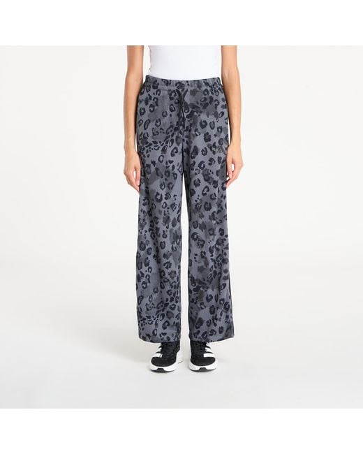 Adidas Originals Blue Pants Adidas W Animal Print 3 Stripes Open Hem Joggers/ Five