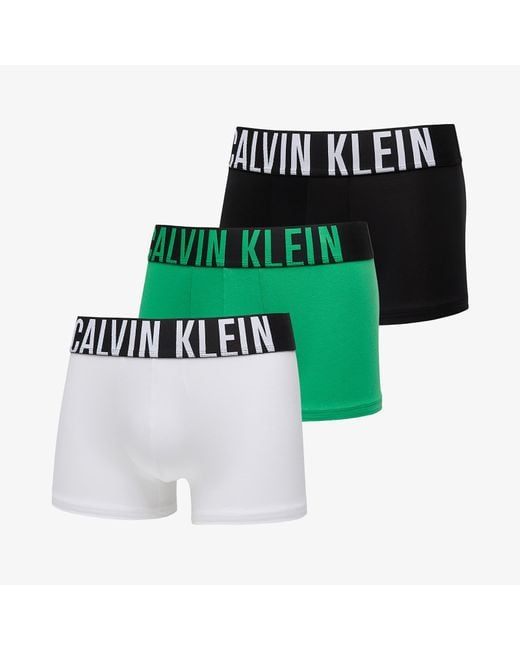 Calvin Klein Intense Power Cotton Stretch Trunk 3-Pack/ Blossom in het Green voor heren