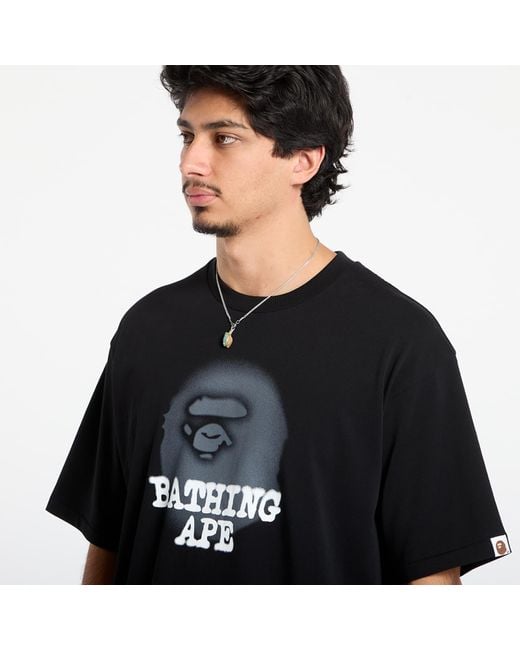 A Bathing Ape T-Shirt Bathing Ape Logo Relaxed Fit Tee in Black für Herren