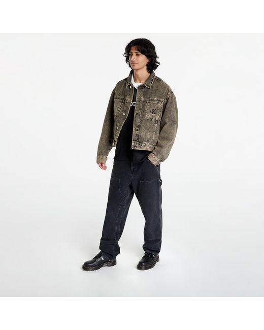 Calvin Klein Brown Jeans Boxy Denim Jacket Unisex Denim Medium