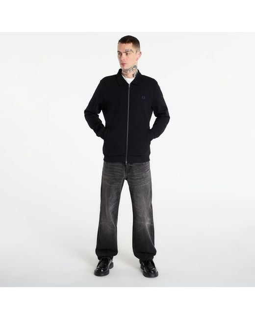 Fred Perry Sweatshirt Zip Through Collared Sweatshirt in het Black voor heren