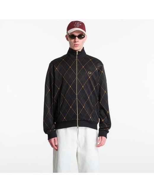 Fred Perry Black Jacket Argyle Track Jacket for men