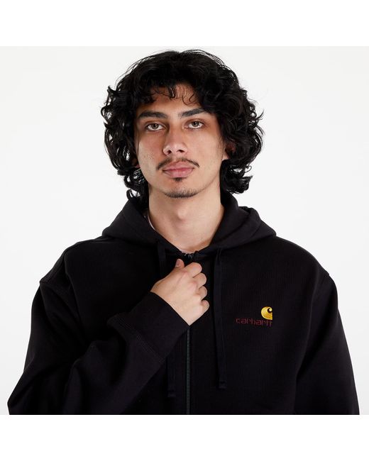 Carhartt Sweatshirt Hooded American Script Jacket in het Black