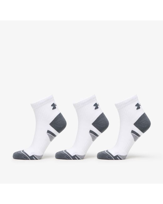 Under Armour White Performance Cotton 3-Pack Qtr Socks