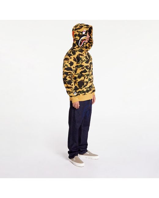 A Bathing Ape Sweatshirt 1St Camo 2Nd Shark Full Zip Hoodie in Metallic for Men Lyst